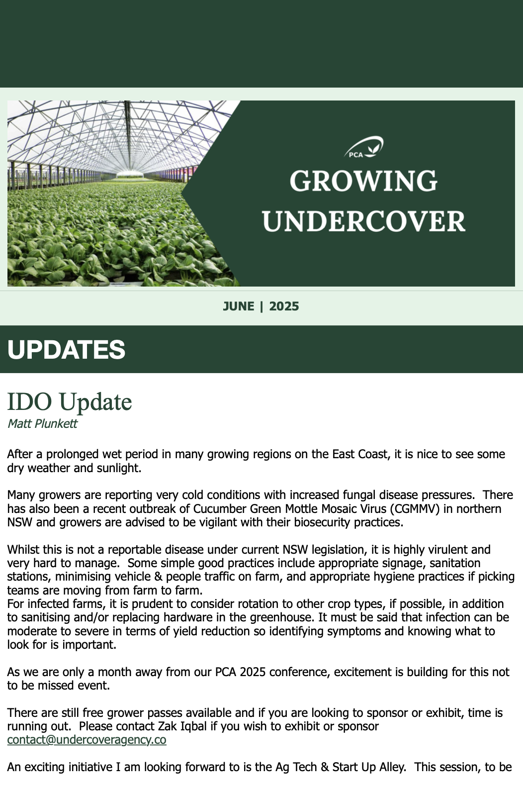 PCA Growing Undercover - June 2025